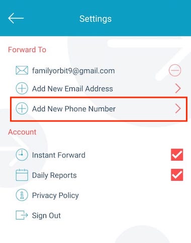 forward text messages to another phone number with auto forward